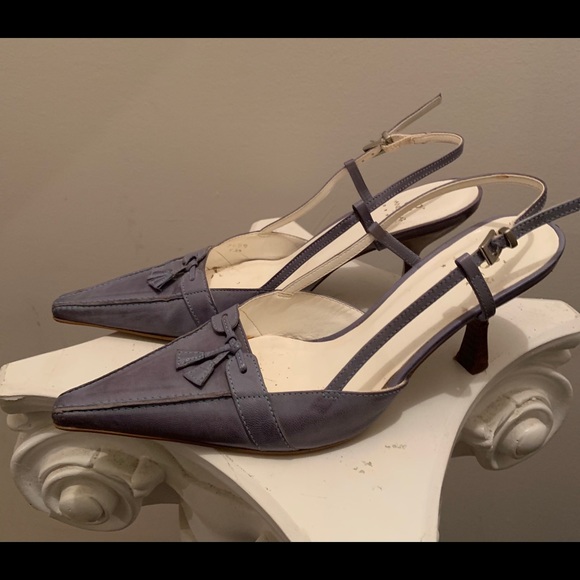 Leather ‘Andrea Collection’ Slingback - Light Blue - Picture 1 of 5